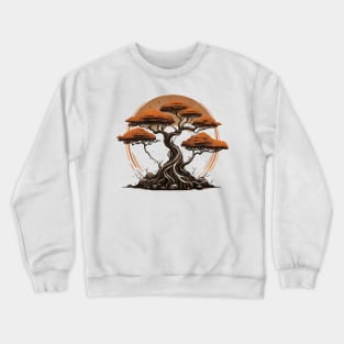 Japanese Bonsai Tree Sketch Art Crewneck Sweatshirt